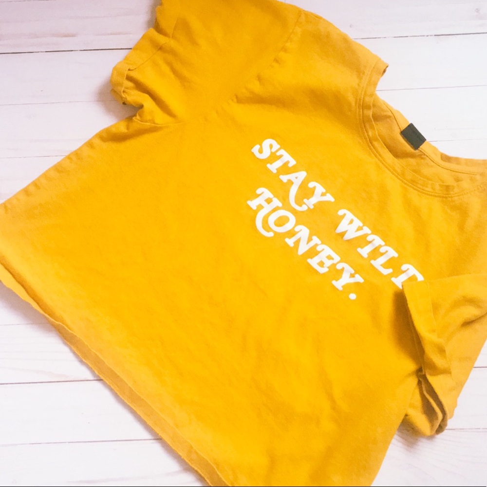 XL Mustard Yellow Stay Wild Honey Crop Top